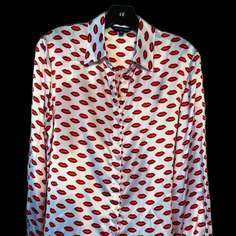 Lips silk blouse